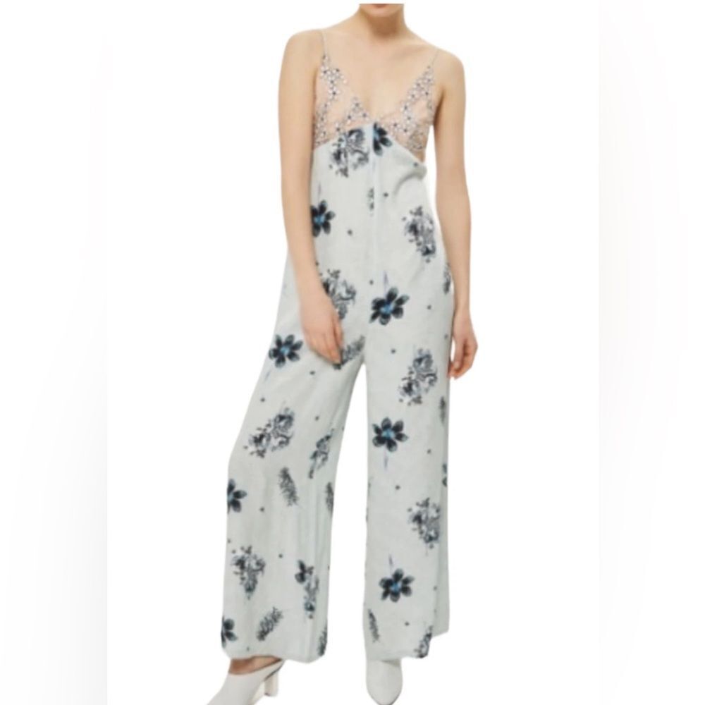 Topshop embroidered jumpsuit